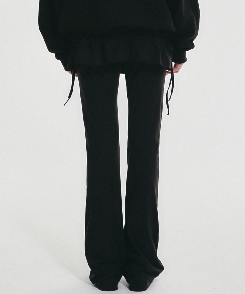 Многослойная юбка с рюшами LAYERED RUFFLE SKIRT PANTS_BLACK