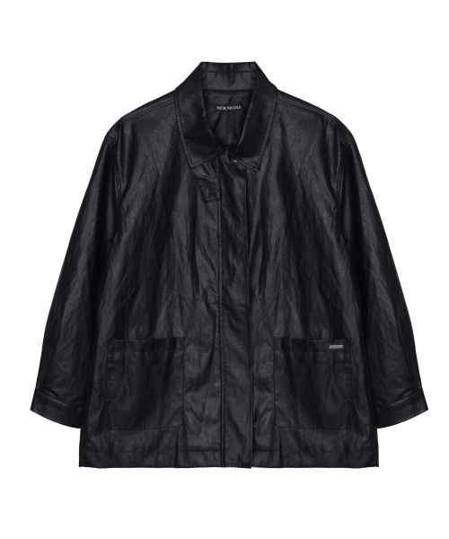 HIDDEN пуговица MIDI кожа JACKET
