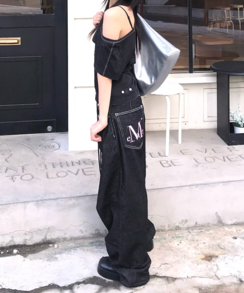Maxxi back pocket big logo деним unisex (2Color)