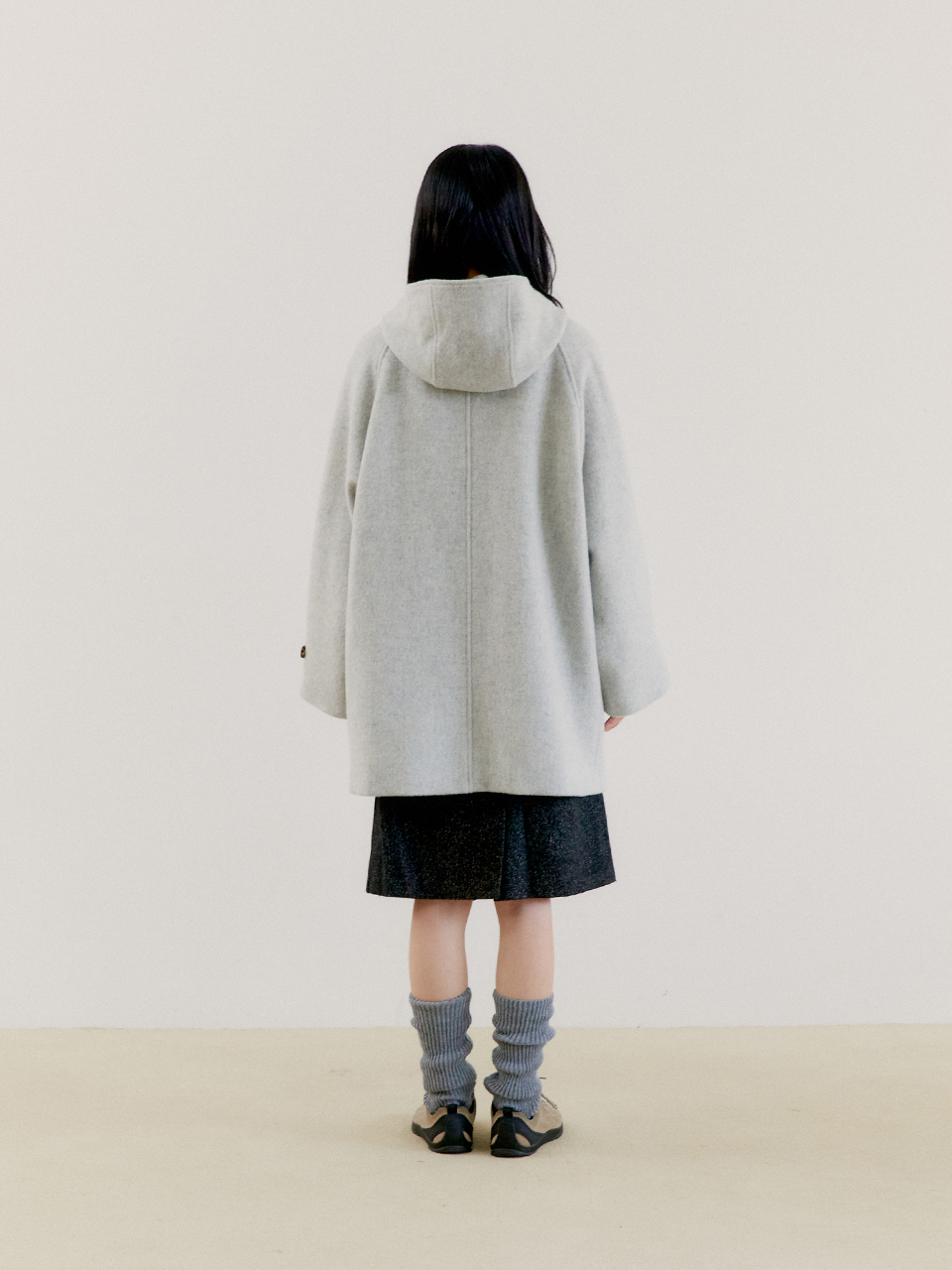 韓国★リッチウールハーフコート[OAFISH]_Grey MUSINSA | OAFISH Rich Wool Half Coat, Grey