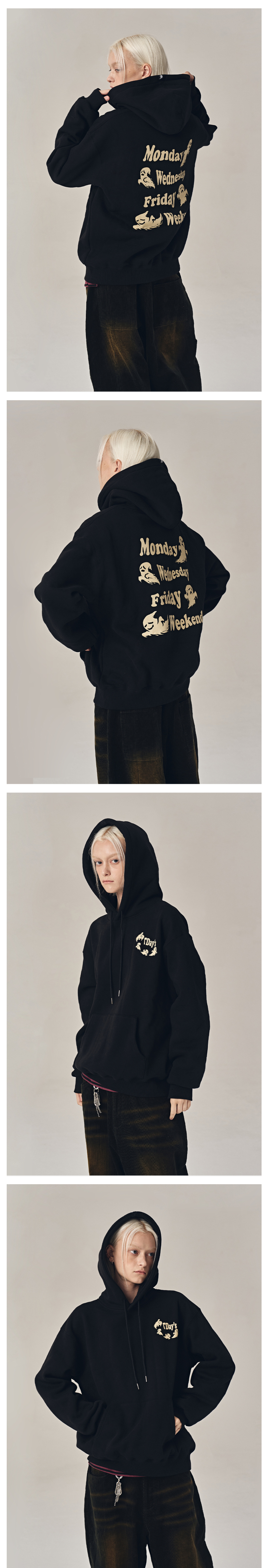 MUSINSA | SUPERSUB Seven Days Hoodie - Black