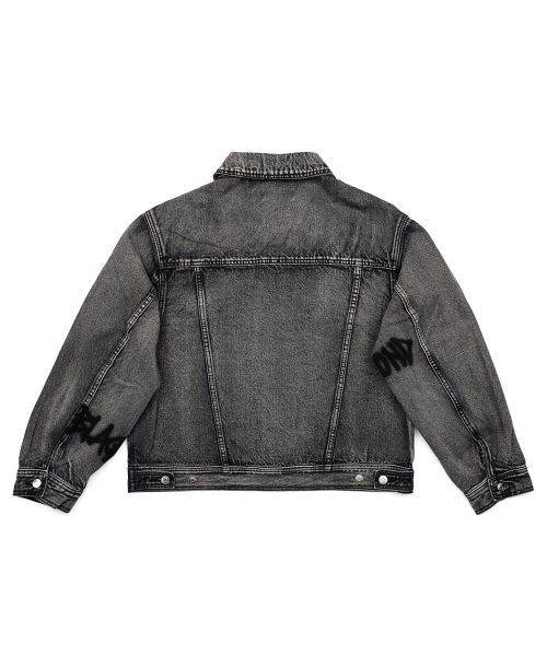 Джинсовка с граффити и металлическим лого (Vintage Black)
