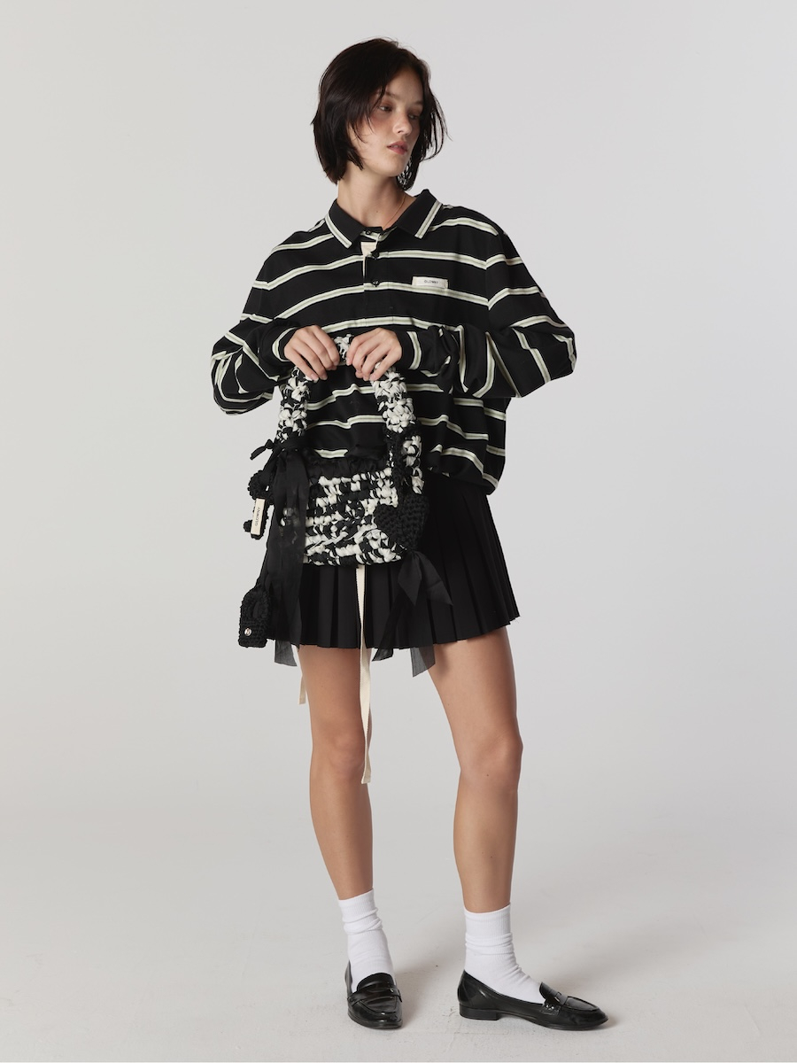 【GLOWNY】★韓国人気★ RILEY PLEATED MINI SKIRT ★ 2 COLOR 글로니(GLOWNY) RILEY PLEATED MINI SKIRT (IVORY) - 사이즈