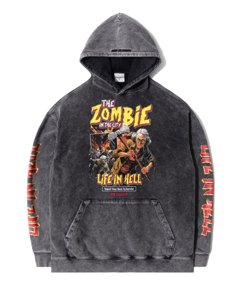 TL The Zombie SP Washed Hoodie (Charcoal)