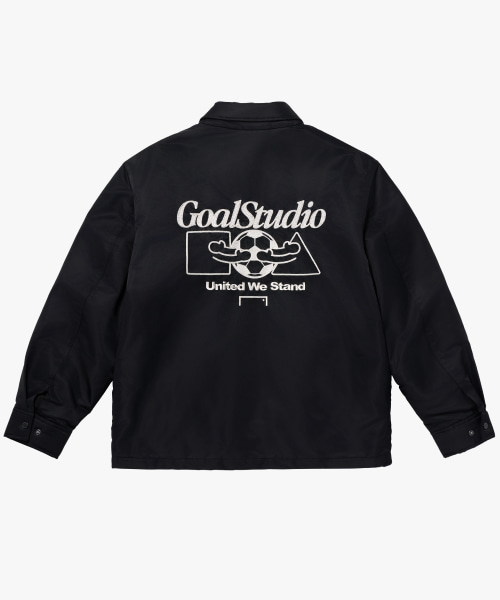 EMBROIDERY PADDED SHIRT JACKET-BLACK