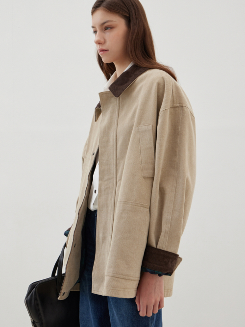 Вельветовая полевая куртка из хлопка, Beige