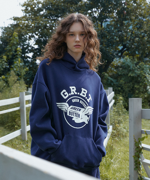 Cotton Layered Trucker Jacket (Navy)