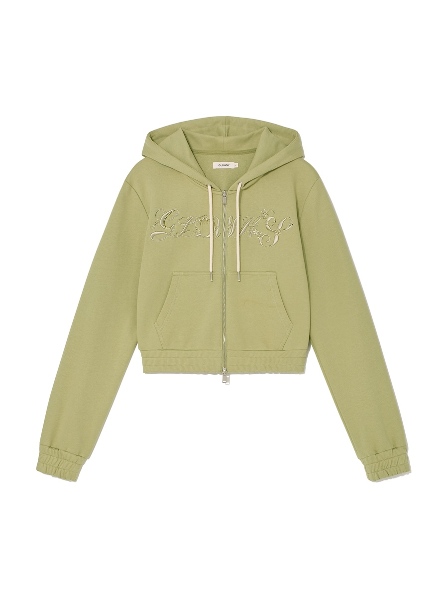 MUSINSA | GLOWNY BONNIE CROP ZIP UP (MATCHA GREEN)
