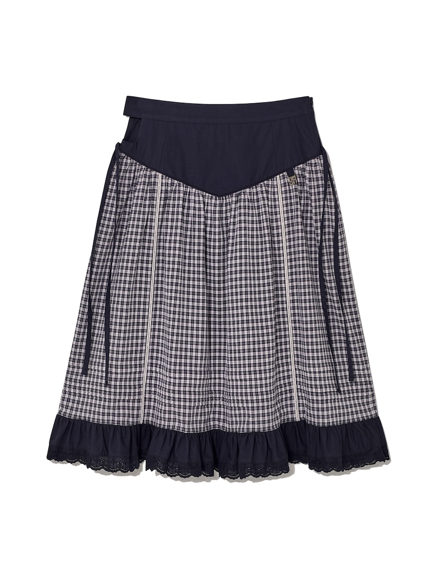 ◆GLOWNY◆ AMELIA TIERED RUFFLE SKIRT COTTAGE BLUE GY24FASK0 AMELIA TIERED RUFFLE SKIRT (COTTAGE BLUE) - GLOWNY