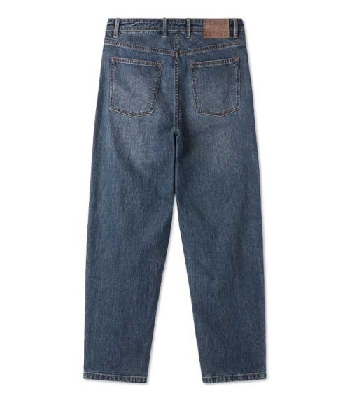 Джинсы тейперед с рваным эффектом [WASHED BLUE]