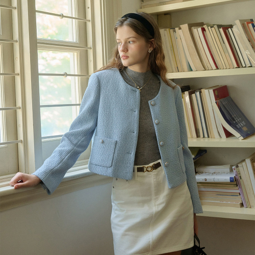 SR_Exquisite wool tweed jacket_2color