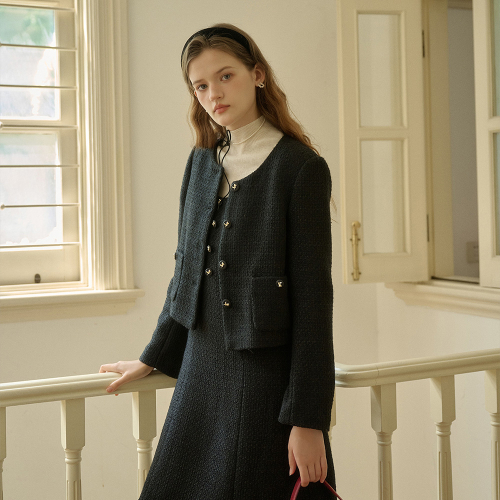 SR_Exquisite wool tweed jacket_2color
