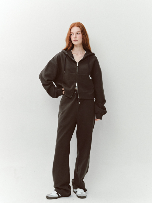 AS BASIC HOOD ZIP-UP (CHARCOAL)