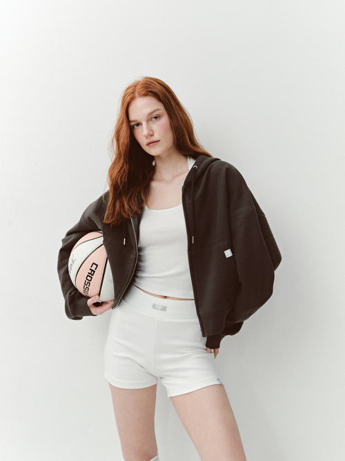 AS BASIC HOOD ZIP-UP (CHARCOAL)