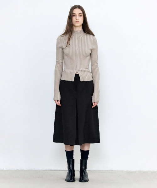 Двухцветная трикотажная зипка Ash Beige