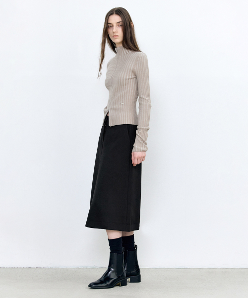 Двухцветная трикотажная зипка Ash Beige