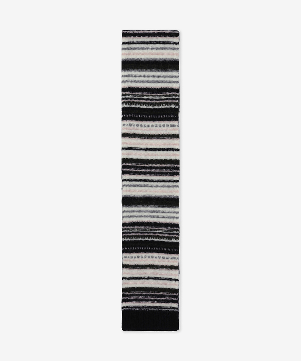 ★Ganni★ 23FW Logo Patch Cable Wool Muffler Ivory A5113 135 Ganni Scarves and mufflers for Women | Online Sale up to 70