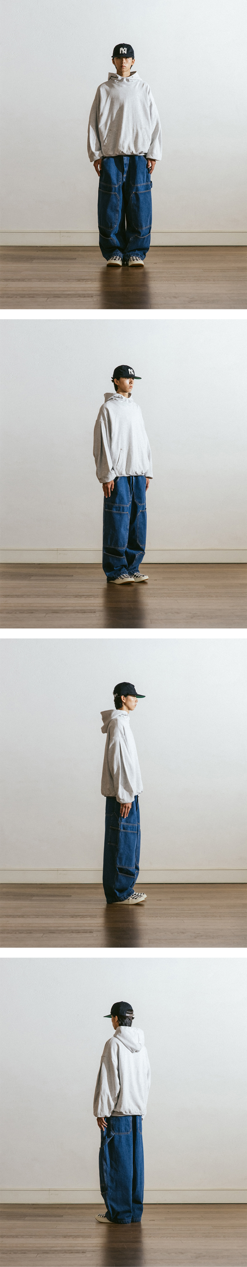 MUSINSA | ANGLAN Spread Panel Denim Work Pants - Denim