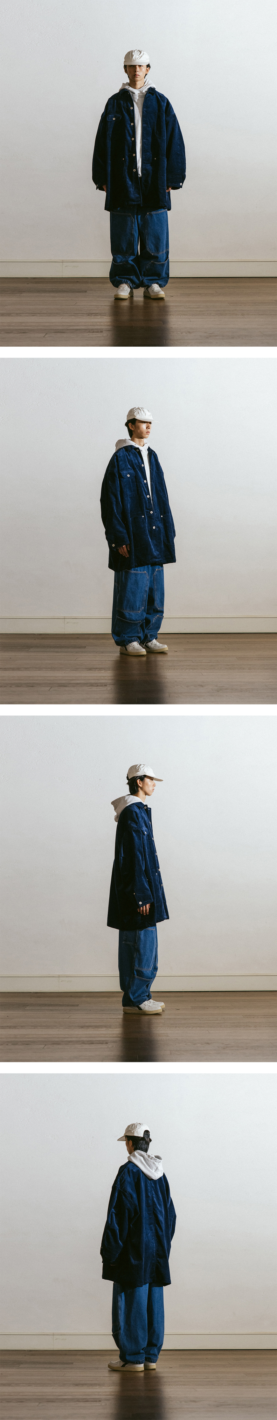 【ANGLAN】24FW★ [AG] Corduroy Work Coat Jacket AG] Corduroy Work Coat Jacket - Navy - ANGLAN
