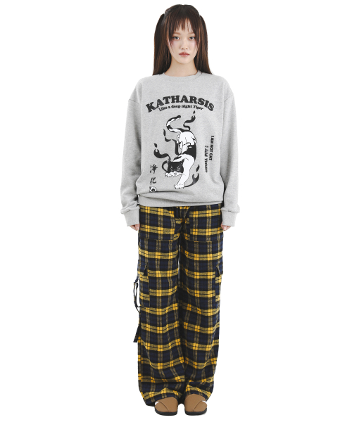 Брюки в клетку с ремнем Yellow, ONE SIZE