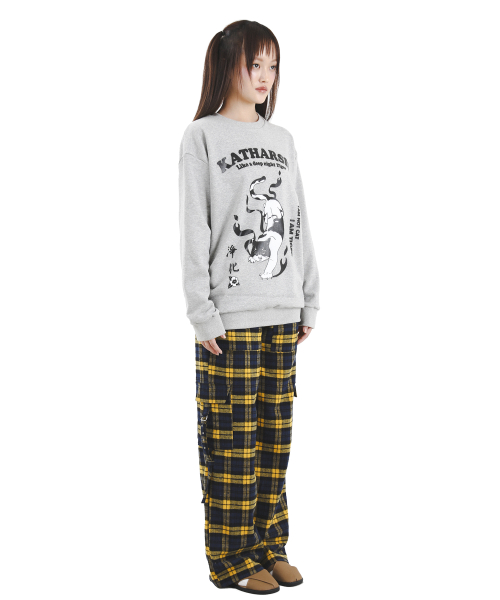 Брюки в клетку с ремнем Yellow, ONE SIZE
