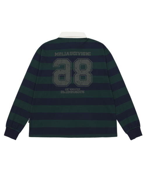 Лонгслив-регби в полоску 98 Green