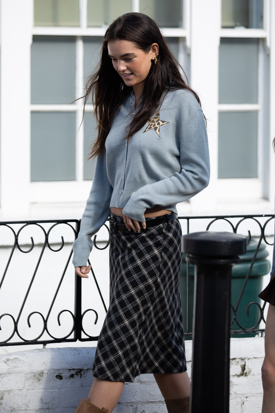 MUSINSA | DIMANCHE CHECK LONG SKIRT (BLACK/IVORY)