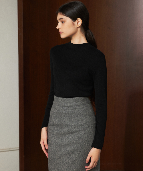 [YANNE] WOOL TURTLENECK KNIT шерстяной водолазка_Black