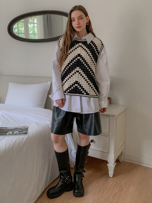 Handmade Mix Patterned Knit Vest