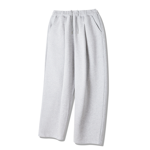 Широкие спортивные штаны с защипом White Melange