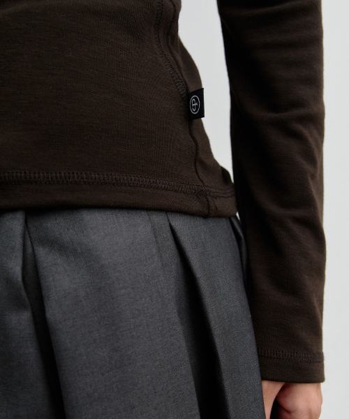 CP NECK POINT LONG SLEEVE TOP(3COLORS)