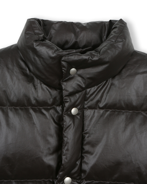 ESSENTIAL COATED DOWN JACKET BLACK BROWN