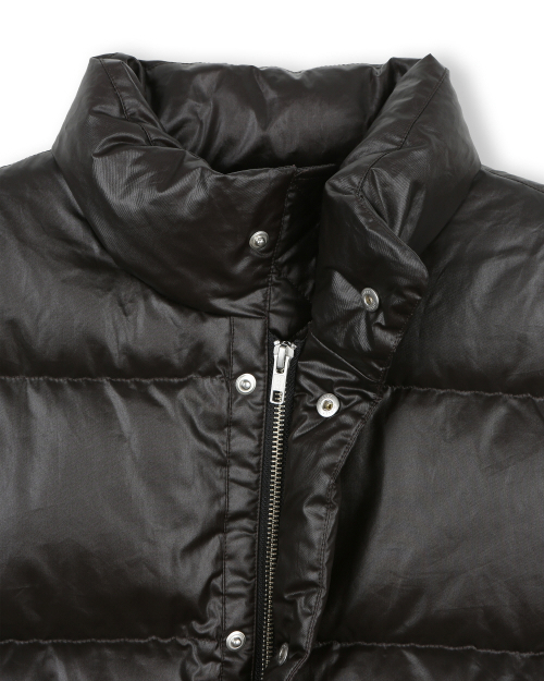 ESSENTIAL COATED DOWN JACKET BLACK BROWN