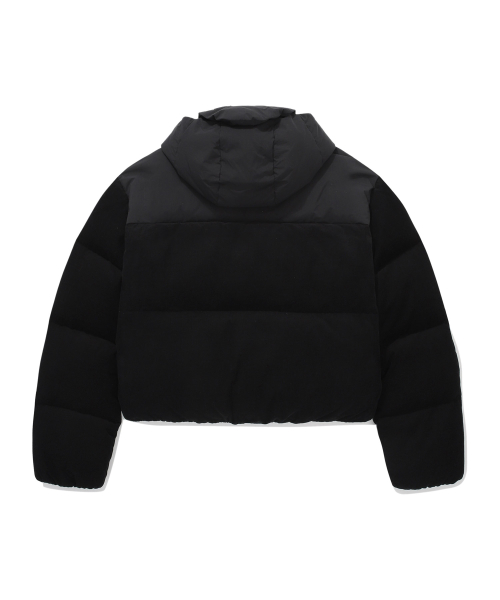 Женский вельветовый пуховик с капюшоном RDS Short Puffer Black