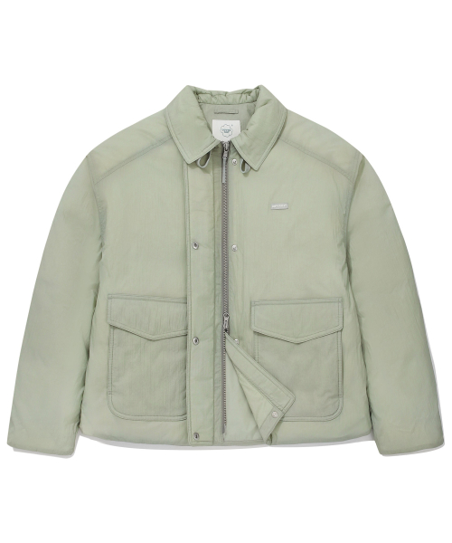 Женский пуховик RDS без стежки со сборками Sage Green