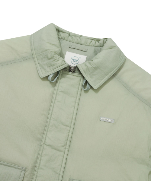 Женский пуховик RDS без стежки со сборками Sage Green