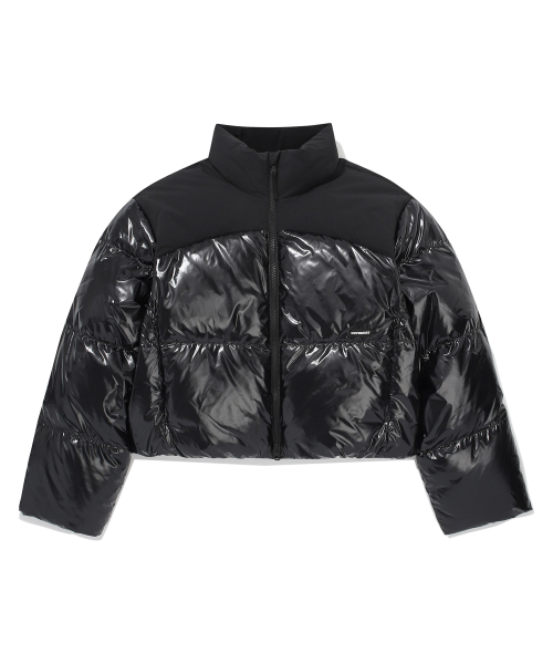 Женский глянцевый пуховик RDS Civic Short Puffer Black
