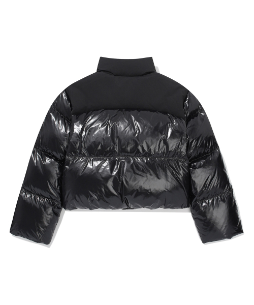 Женский глянцевый пуховик RDS Civic Short Puffer Black