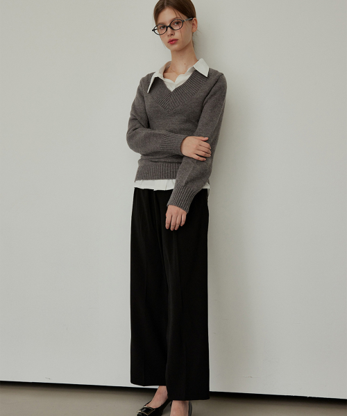 Wide Slacks - BLACK