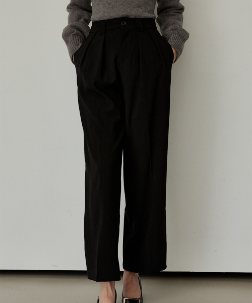 Wide Slacks - BLACK