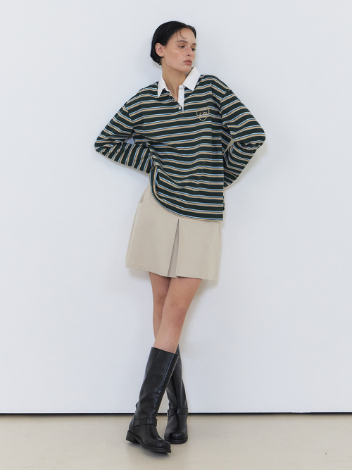 Love Stripe Collared T-Shirt, Green