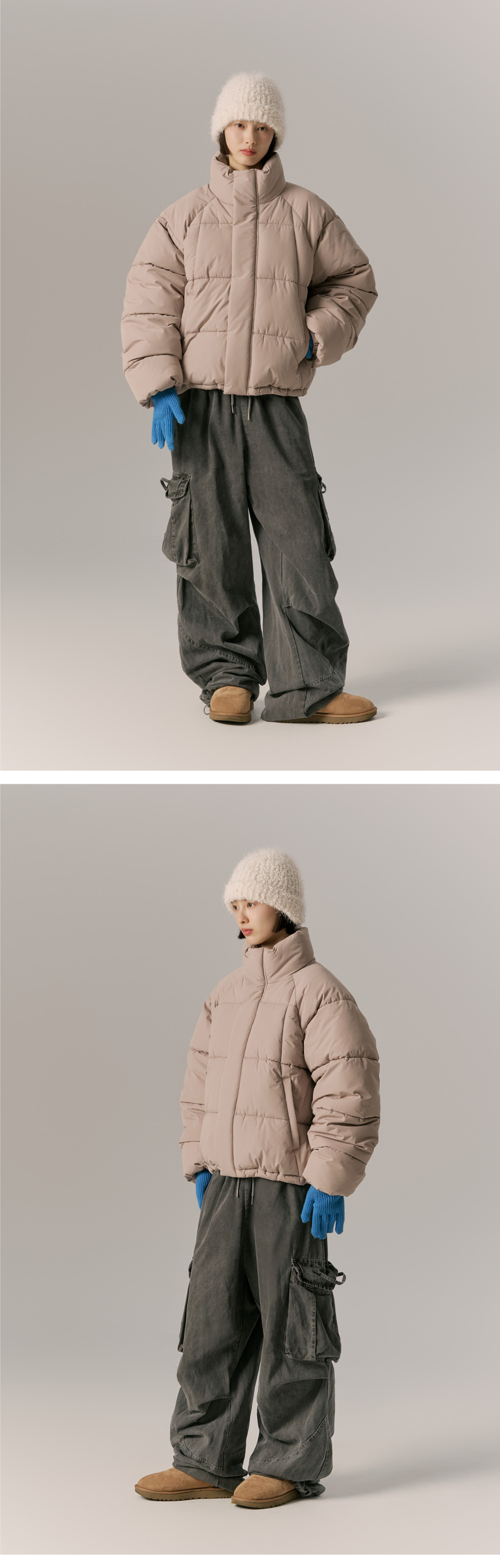 MUSINSA | URBANDTYPE Heavy Square Collar Short Padding_Beige