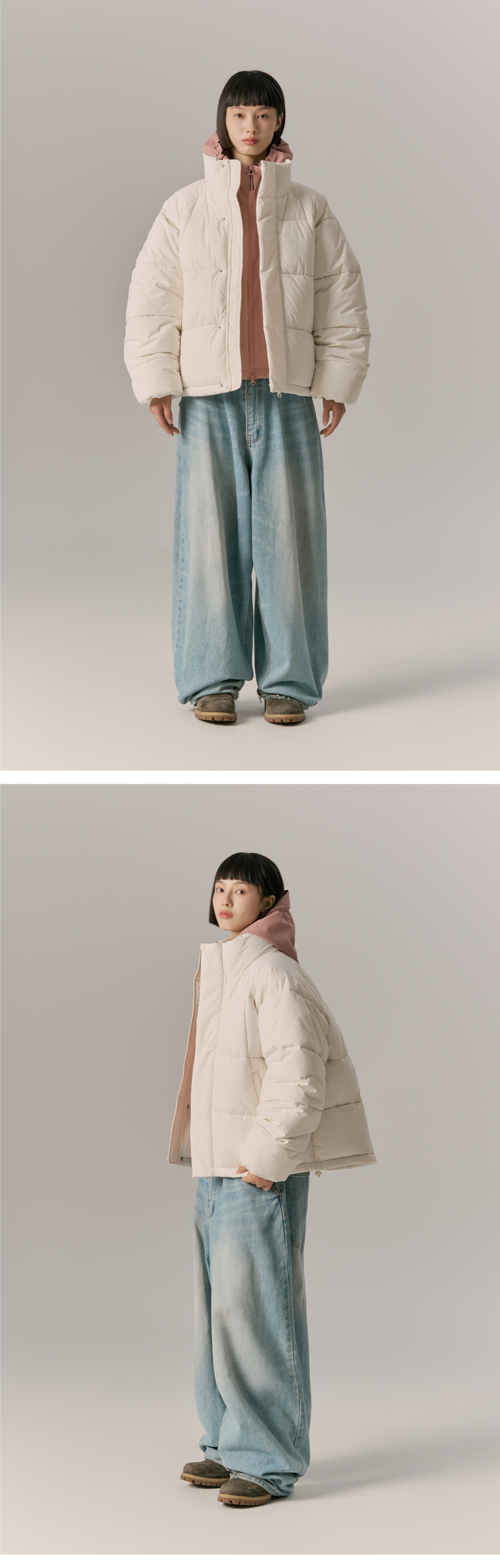 MUSINSA | URBANDTYPE Heavy Square Collar Short Padding_Ivory
