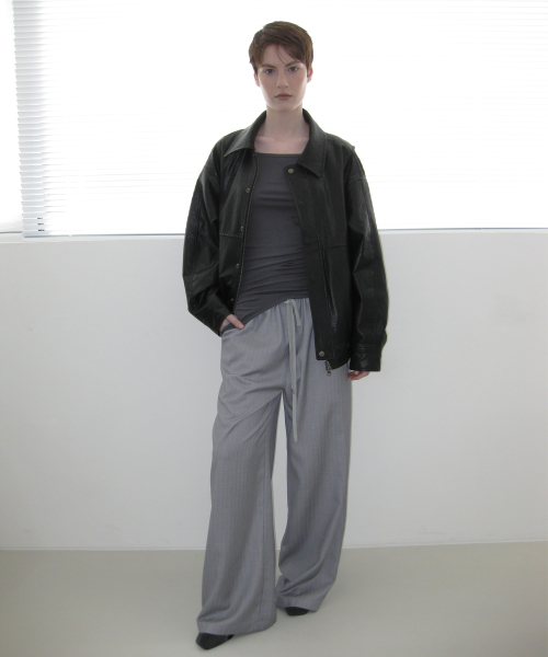 OVERSIZED LEATHER джемпер, черный