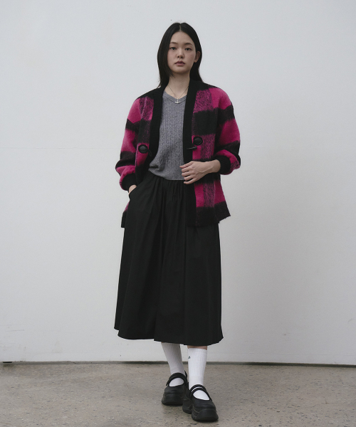 Полупальто из шерсти в крупную клетку Pink