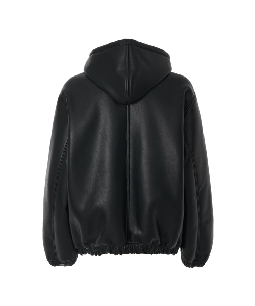 Двусторонняя худи из экокожи Black