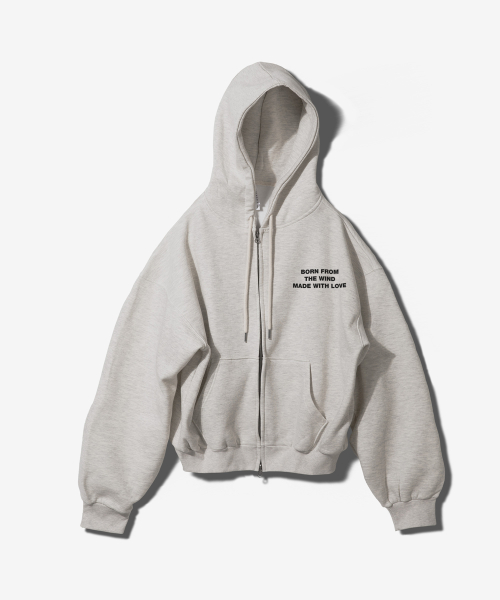 MWL OVER FIT HOODED ZIPUP - OATMEAL