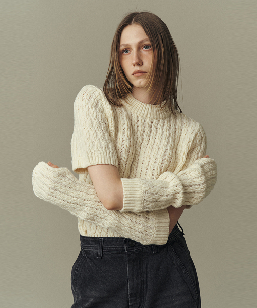 RIB CABLE свитер & WARMER_IVORY
