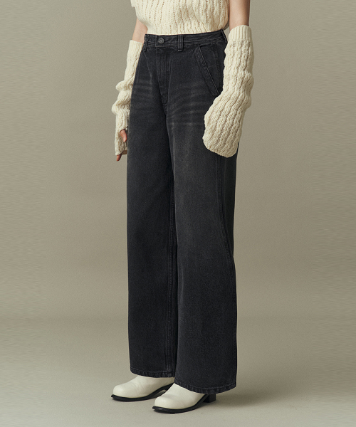 LOOSE FIT DENIM PANTS_BLACK