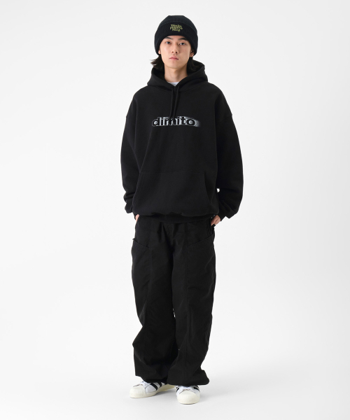 BLURRY LOGO HOODIE черный